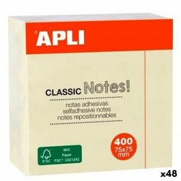 Notes Adhésives Apli CLASSIC Jaune 75 x 75 mm (48 Unités)