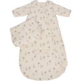 Douillette nomade - CANDIDE - 90 cm - 9/24 mois - Manches amovibles - Blanc imprimé lange tigre