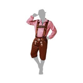 Déguisement Allemand Adulte Homme Taille M-L Marron - Costume Bavarois pour Oktoberfest et Carnaval
