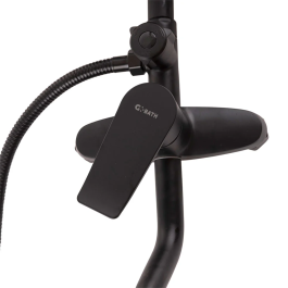 Ensemble de Douche Monocommande Noir avec Flexible, Barre et Pommeau - Laiton/Zinc, ABS, Acier Inoxydable - QLI-FA-3019