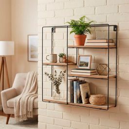 Étagère Max Home Fer Bois MDF 40 x 40 x 10 cm (6 Unités)