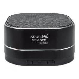 MANHATTAN Sound Science Metallic LED Bluetooth-Lautsprecher Bluetooth 5.0 Mikrofon Bedienelemente FM-Radio MicroSD-Slot schwarz