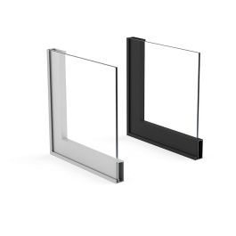 HERRAJES ALK Profilé Aluminium Siria 3,25M Plata Mate pour Vitrines Sans Junquillo Set de 4