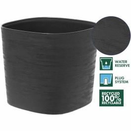 Garden Id Pot avec réserve d'eau Respect Noir-Anthracite 25x25cm 100% recyclable Réf: 08310169