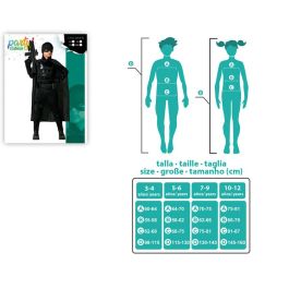 Déguisement Super-héros Comics Noir Garçon 10-12 Ans - Costume complet avec cagoule, cape et cartouchière pour anniversaire et carnaval