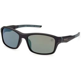 Timberland TB9293 02R Lunettes de Soleil Homme Rectangulaires Polarisées Noir Matte Black 145 mm