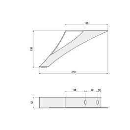 Q&Q Pata Metálica Keisa H150 Cromo Derecha