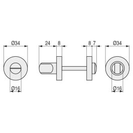 DUVER Muletilla Desbloqueo Zamak Ø35 Modelo Beko Acabado Cromo Mate