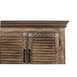 Buffet 4 portes en bois de manguier naturel, peint à la main - Artisanal