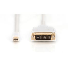 Digitus Câble Mini DisplayPort vers DVI-D (24+1) Mâle/Mâle 2m Version 1.1a, Blindage Magnétique, Cuivre, Blanc