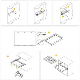 Emuca Kit tiroir organisateur et rack ajustable Quartz pour armoires, glissières extension totale et à fermeture douce, Module 90cm, Finition Titane