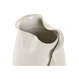 Vase Home ESPRIT Blanc Céramique Style artisanal Moderne Feuille d'une plante 21 x 21 x 40 cm