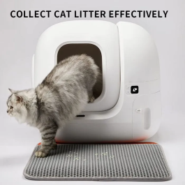 Petkit - Tapis extérieur pour litière automatique PuraMax et Pura X - Antidérapant, imperméable - 55 x 55 cm - Gris et Orange