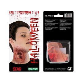 Cicatriz Postiza pour déguisement Halloween, effet plaie déchirée et viande saignante, 24x11 cm, réaliste pour zombie ou survivant