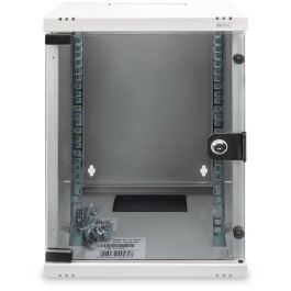 DIGITUS Wandschrank Compact 9HE 254mm 10" Glastür grau