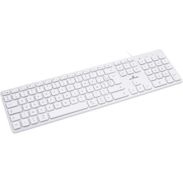 Bluestork Pack Clavier et Souris Filaire Compatible Mac KB Mac - Touches Concaves Silencieuses, 13 Raccourcis Multimédia, Adaptateur USB/USB-C - Blanc