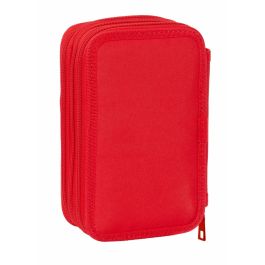 Pochette à crayons triple Mickey Mouse Rouge 12,5 x 19,5 x 5,5 cm 37 Pièces