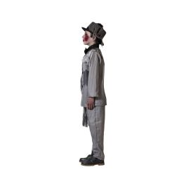 Déguisement enfant fantôme marié avec veste et pantalon rayés, taille 5-6 ans, gris, thème Halloween