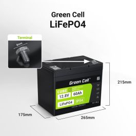 Batterie pour Système d'Alimentation Sans Interruption Green Cell LFPGC12V60AH 60 Ah 768 Wh