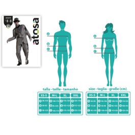 Déguisement Novio Zombi Homme Adulte Gris à Rayures avec Veste et Pantalon pour Halloween - XS/S