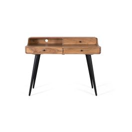 GINER Y COLOMER - Bureau en bois d'acacia et métal avec 3 tiroirs, dimensions 115x60x90 cm, couleur naturel - Matériel de bureau