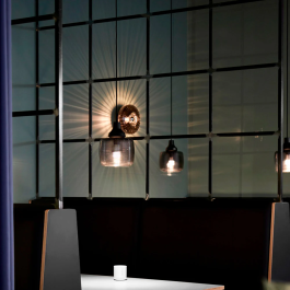 Lampe Suspendue New Wave Stripe Smoke E27 Sans Ampoule