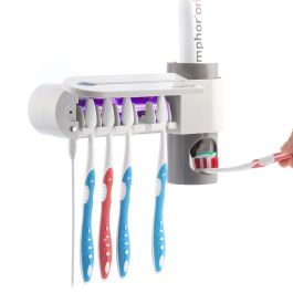 Stérilisateur Brosse à Dents UV avec Support et Distributeur de Dentifrice Smiluv InnovaGoods