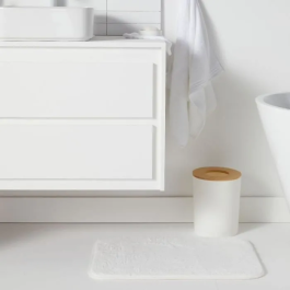 Today Set de 6 Accessoires de Bain - TOD3574641271473 - Distributeur de Savon, Verre, Porte-brosses à Dents, Porte-savon, Brosse Toilette, Poubelle - Blanc