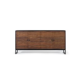 GINER Y COLOMER Buffet 4 portes en bois de palissandre et manguier avec base métal, 170x40x80 cm, couleur marron et noir Precio: 1271.988. SKU: B145H6J97C