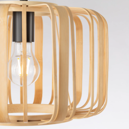 Lampe Suspendue Linjiang SKD-P80110 Rotin Naturel Boho-Chic Douille E27