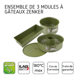 Zenker Lot de 3 moules à gâteau Green Vision 18-30 cm ZEN3176239998108
