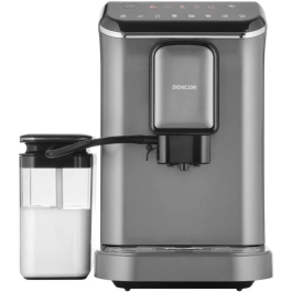 Sencor SES 8000BK Machine à expresso avec moulin, 19 bars, réservoir lait 750 ml, moulin inox 15 niveaux, compacte et élégante