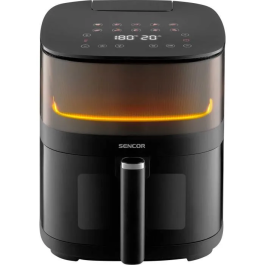 Sencor Friteuse à Air Chaud SFR 5050BK - 5 L, 10 Programmes, 1500 W, Noir - Système de Friture sans Huile, Affichage LED, Minuterie 60 min