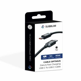 Câble USB-C vers USB-C Subblim OPTIMUS Noir 1 m