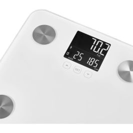 Sencor SBS 6025WH - Balance Pèse-Personne Connectée - Ecran LCD - Analyse Graisse, Eau, Muscle, IMC - Mémoire 12 Utilisateurs - Capacité 180 kg - Blanc