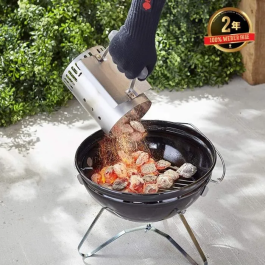 Weber - Cheminée d'allumage Rapidfire pour charbon, modèle Smokey Joe/Go-Anywhere, en acier inoxydable gris