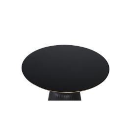 GINER Y COLOMER Table basse en verre trempé avec structure en aluminium - Noir et doré - Diamètre 76 cm, Hauteur 44 cm - Design contemporain pour salon