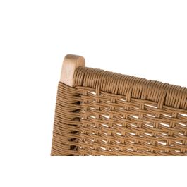 GINER Y COLOMER - Lot de 2 chaises en bois de caoutchouc avec assise en fibre synthétique tressée - Design contemporain - Couleur naturelle - 86 x 57 x 50 cm