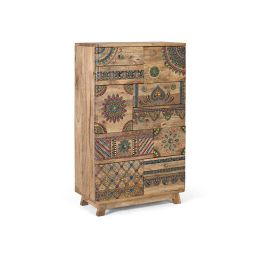 GINER Y COLOMER Commode 11 tiroirs en bois de manguier massif peint à la main - Meuble artisanal unique