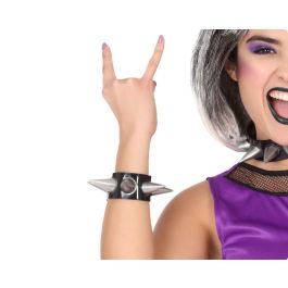 Pulsera Punk - Bracelet à pointes argenté noir pour adultes, accessoire de style heavy metal et futuriste Precio: 10.59. SKU: B1GHZ7XHRS
