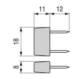 HERRAJES ALK Tope Dos Puntas Chad Marron (100U)