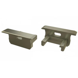 Bouchon de Fin de Profil Type B Finition Droite Plastique Gris Avec Trou