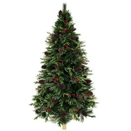 Sapin de Noël Home ESPRIT Rouge Vert PVC 129 X 129 X 240 CM