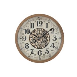 Horloge Murale Home ESPRIT Blanc Naturel Verre Bois de pin Cottage 80 x 8 x 80 cm