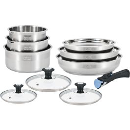 Batterie de cuisine - induction - ARTHUR MARTIN - AM0006 - acier inoxydable 18/10 - 10 pieces - poignée amovible Precio: 94.8999996. SKU: B1DZ63K5AN
