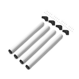 Emuca Lot de 4 pieds de table, diamètre 60mm, H 830mm, Acier, Peint en blanc