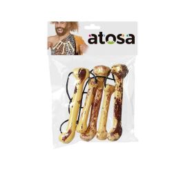 Collier cavernicole en os unisexe adulte - Accessoire de déguisement préhistorique, tribal ou barbare pour carnaval ou Halloween - Couleur blanc