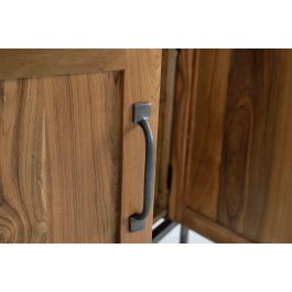 GINER Y COLOMER Buffet en teck et bois de manguier avec métal, couleur naturel, 8 tiroirs et 3 portes, 110 x 140 x 40 cm