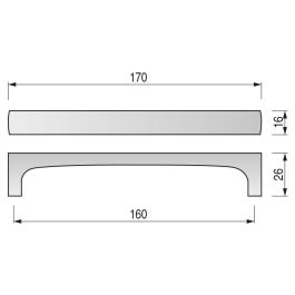 IBYP Poignée Ponte Zamak Chrome Brillant 160mm