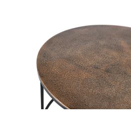 NOMA Lot de 2 Tables Basses en Métal avec Finition Cuivre Ancien - Table Grande 47x81 cm et Petite 42x70 cm - Design d'Intérieur